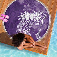 Polynesian Women's Day Beach Blanket Plumeria Passion - Purple LT7 - Polynesian Pride