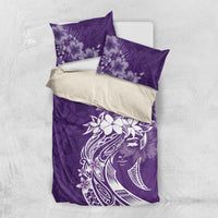 Polynesian Women's Day Bedding Set Plumeria Passion - Purple LT7 US Twin 172cm x 218cm Purple - Polynesian Pride