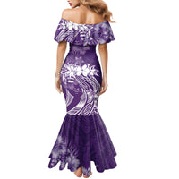 Polynesian Women's Day Family Matching Mermaid Dress and Hawaiian Shirt Plumeria Passion - Purple LT7 - Polynesian Pride