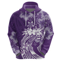 Polynesian Women's Day Hoodie Plumeria Passion - Purple LT7 - Polynesian Pride