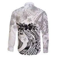 Polynesian Women's Day Family Matching Long Sleeve Bodycon Dress and Hawaiian Shirt Plumeria Passion - White LT7 - Polynesian Pride