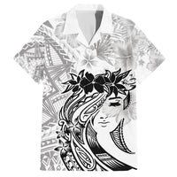 Polynesian Women's Day Family Matching Off Shoulder Long Sleeve Dress and Hawaiian Shirt Plumeria Passion - White LT7 Dad's Shirt - Short Sleeve White - Polynesian Pride