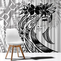 Polynesian Women's Day Window Curtain Plumeria Passion - White LT7 - Polynesian Pride