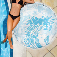 Polynesian Women's Day Beach Blanket Plumeria Passion - Turquoise LT7 - Polynesian Pride