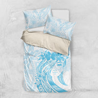 Polynesian Women's Day Bedding Set Plumeria Passion - Turquoise LT7 US Twin 172cm x 218cm Turquoise - Polynesian Pride