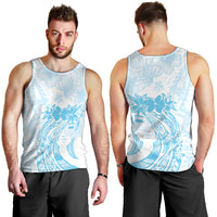Polynesian Women's Day Men Tank Top Plumeria Passion - Turquoise LT7 - Polynesian Pride