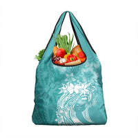 Polynesian Women's Day Grocery Bag Plumeria Passion - Teal