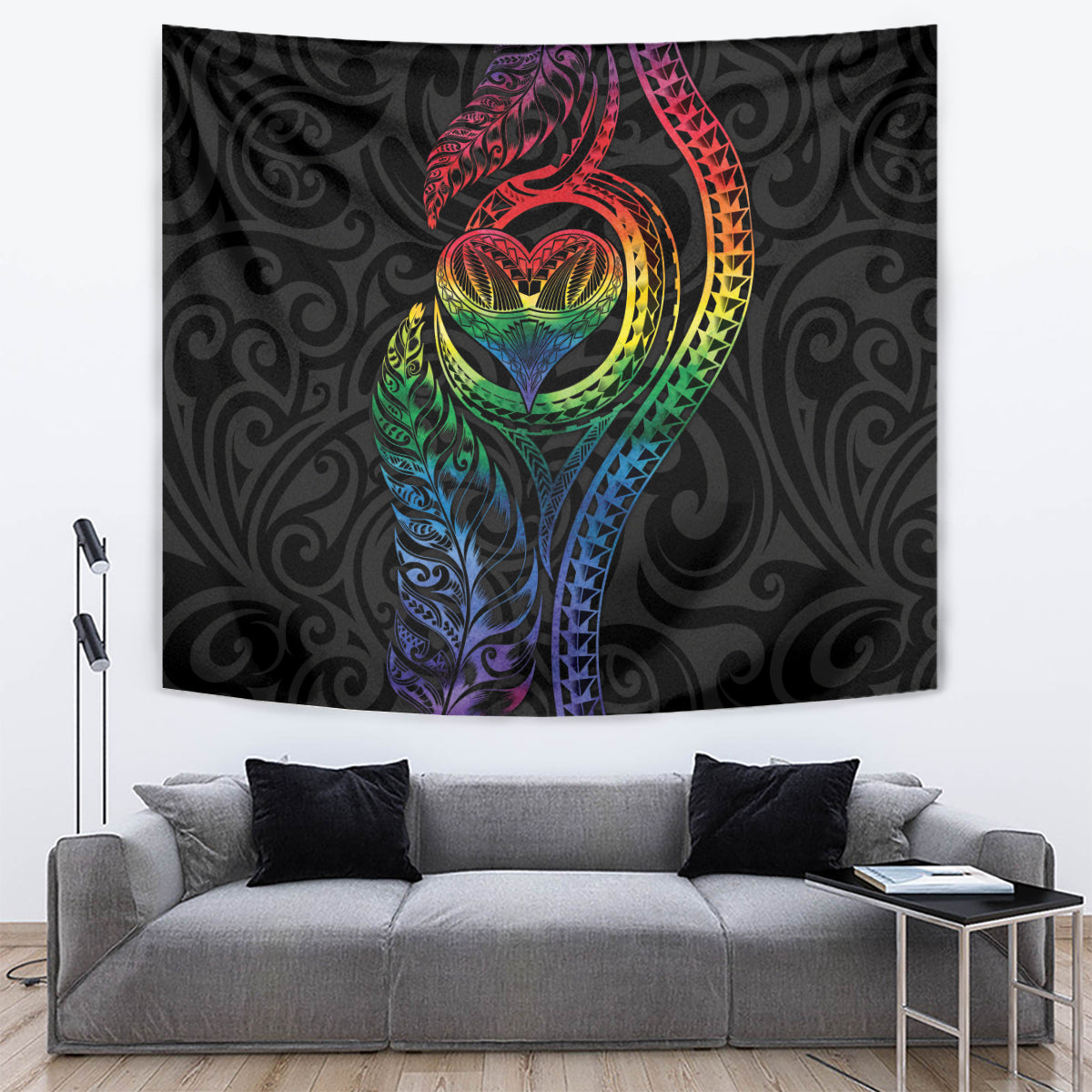 New Zealand Pride Tapestry Takatapui Rainbow Fern