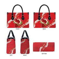 Hawaii Island Flowers Lei Leather Bag Ohia Lehua Scarlet Red LT7 - Polynesian Pride
