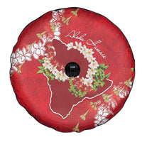 Hawaii Island Flowers Lei Spare Tire Cover Ohia Lehua Scarlet Red