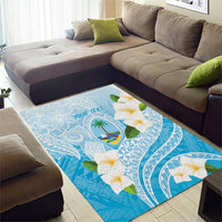 Guam Chamorro Guasali Flowers Area Rug Aqua Gradient LT7