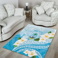 Guam Chamorro Guasali Flowers Area Rug Aqua Gradient LT7