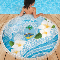 Guam Chamorro Guasali Flowers Beach Blanket Aqua Gradient LT7
