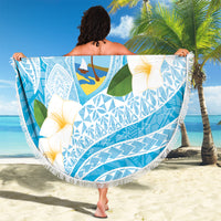 Guam Chamorro Guasali Flowers Beach Blanket Aqua Gradient LT7
