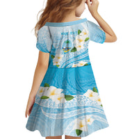 Guam Chamorro Guasali Flowers Family Matching Off Shoulder Short Dress and Hawaiian Shirt Aqua Gradient LT7 - Polynesian Pride