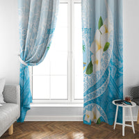 Guam Chamorro Guasali Flowers Window Curtain Aqua Gradient LT7 - Polynesian Pride