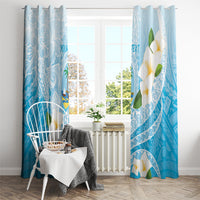 Guam Chamorro Guasali Flowers Window Curtain Aqua Gradient LT7 - Polynesian Pride