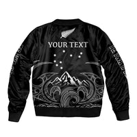 Personalised New Zealand Sleeve Zip Bomber Jacket Maori Te Iwa o Matariki LT7 - Polynesian Pride