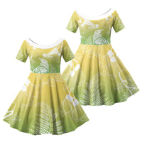 Aotearoa Maori Mahuru Tui With Pikawakawa Family Matching Long Sleeve Bodycon Dress and Hawaiian Shirt Spring Time LT7 Daughter's Dress Green - Polynesian Pride