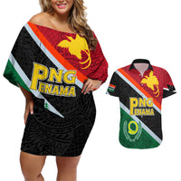 personalised-penama-and-papua-new-guinea-day-couples-matching-off-shoulder-short-dress-and-hawaiian-shirt-emblem-mix-style
