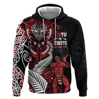 Aotearoa Toitu Te Tiriti Zip Hoodie Whakairo Wheku LT7 Pullover Hoodie Black - Polynesian Pride