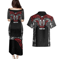 Aotearoa Maori Personalized Couples Matching Puletasi and Hawaiian Shirt Toitu Te Tiriti Ake! Ake! Ake!