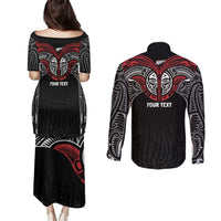 Aotearoa Maori Personalized Couples Matching Puletasi and Long Sleeve Button Shirt Toitu Te Tiriti Ake! Ake! Ake!