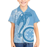 Micronesia FSM Family Matching Summer Maxi Dress and Hawaiian Shirt Shark and Manta Classic Style