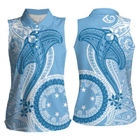 Micronesia FSM Women Sleeveless Polo Shirt Shark and Manta Classic Style