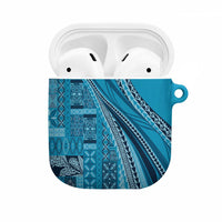 Pasifika Women's Day - Samoa Siapo Malu Tattoo Inspired AirPods Case Turquoise