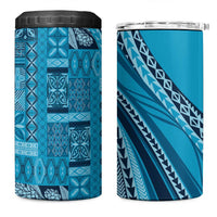 Pasifika Women's Day - Samoa Siapo Malu Tattoo Inspired 4 in 1 Can Cooler Tumbler Turquoise