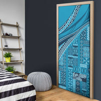 Pasifika Women's Day - Samoa Siapo Malu Tattoo Inspired Door Cover Turquoise