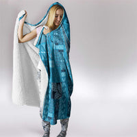 Pasifika Women's Day - Samoa Siapo Malu Tattoo Inspired Hooded Blanket Turquoise LT7 - Polynesian Pride