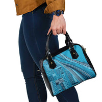 Pasifika Women's Day - Samoa Siapo Malu Tattoo Inspired Shoulder Handbag Turquoise LT7 - Polynesian Pride