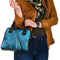 Pasifika Women's Day - Samoa Siapo Malu Tattoo Inspired Shoulder Handbag Turquoise LT7 - Polynesian Pride