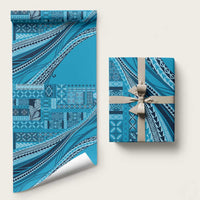 Pasifika Women's Day - Samoa Siapo Malu Tattoo Inspired Wrapping Paper Turquoise