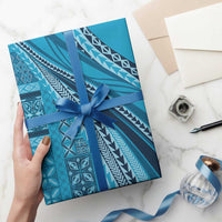 Pasifika Women's Day - Samoa Siapo Malu Tattoo Inspired Wrapping Paper Turquoise
