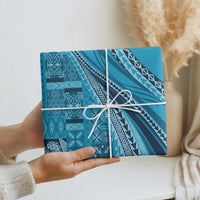 Pasifika Women's Day - Samoa Siapo Malu Tattoo Inspired Wrapping Paper Turquoise