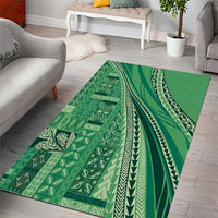 Pasifika Women's Day - Samoa Siapo Malu Tattoo Inspired Area Rug Jade LT7 - Polynesian Pride