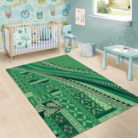 Pasifika Women's Day - Samoa Siapo Malu Tattoo Inspired Area Rug Jade LT7 - Polynesian Pride