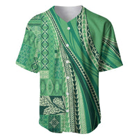 Pasifika Women's Day - Samoa Siapo Malu Tattoo Inspired Baseball Jersey Jade