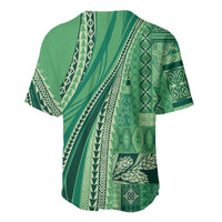 Pasifika Women's Day - Samoa Siapo Malu Tattoo Inspired Baseball Jersey Jade