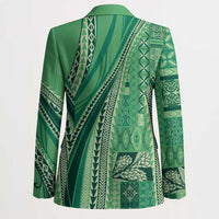 Pasifika Women's Day - Samoa Siapo Malu Tattoo Inspired Blazer Jade