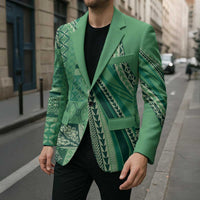 Pasifika Women's Day - Samoa Siapo Malu Tattoo Inspired Blazer Jade