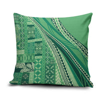 Pasifika Women's Day - Samoa Siapo Malu Tattoo Inspired Pillow Cover Jade
