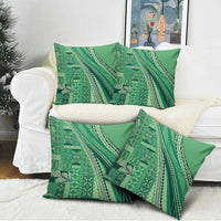 Pasifika Women's Day - Samoa Siapo Malu Tattoo Inspired Pillow Cover Jade