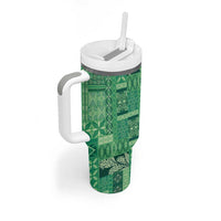 Pasifika Women's Day - Samoa Siapo Malu Tattoo Inspired Tumbler With Handle Jade