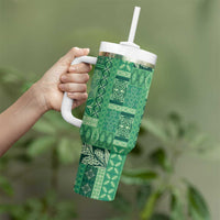 Pasifika Women's Day - Samoa Siapo Malu Tattoo Inspired Tumbler With Handle Jade