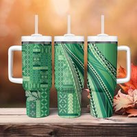 Pasifika Women's Day - Samoa Siapo Malu Tattoo Inspired Tumbler With Handle Jade