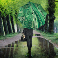 Pasifika Women's Day - Samoa Siapo Malu Tattoo Inspired Umbrella Jade